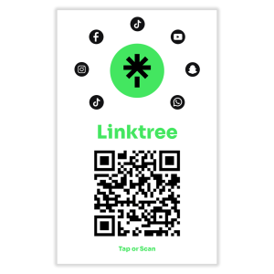 NFC Linktree Tap Card showing front design for contactless link sharing