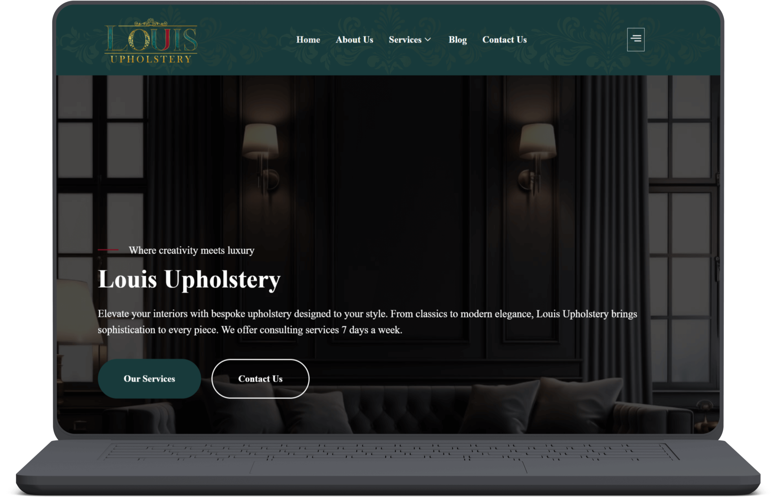 ICT Growth our clients louis upholstery website